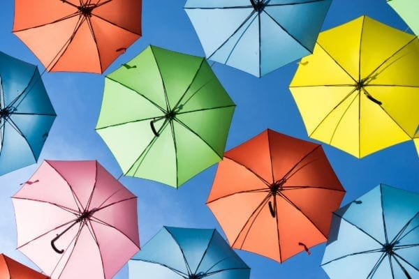 Umbrellas in Israel by Julia Nance