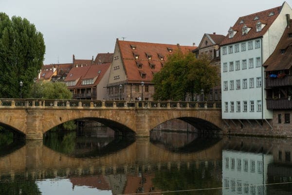 River and houses in Nuremberg, Germany