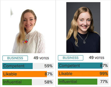 Selfies VS Professional headshots rated by users