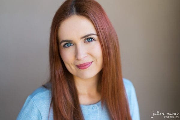 Melbourne actor headshot with natural light of beautiful redhead
