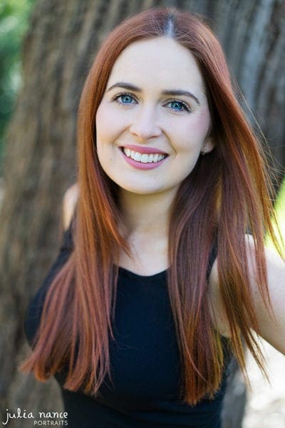 Melbourne actor headshot of girl smiling outdoors