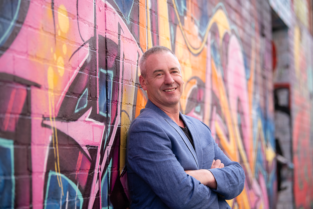 A personal branding staff in-situ photograph of man in melbourne alleyway