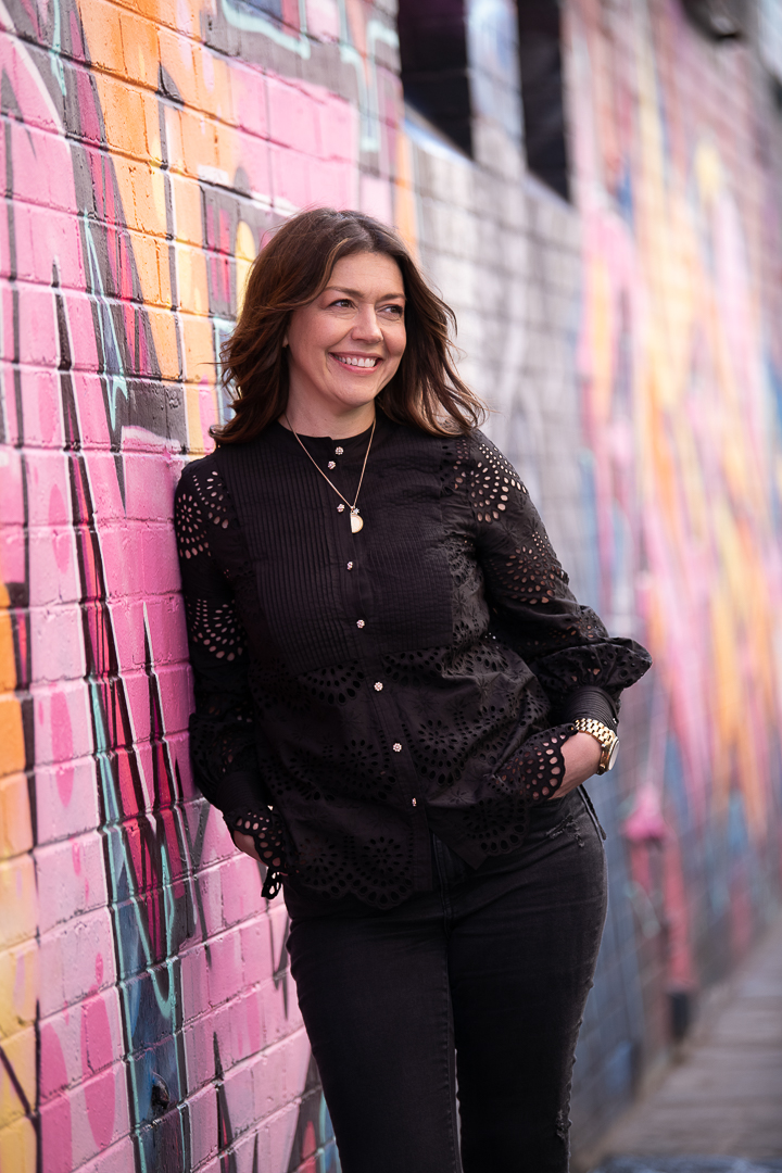 A personal branding staff in-situ photograph of woman in melbourne alleyway