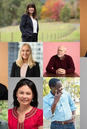 A collage of headshots and personal branding portraits taken across Melbourne in Studio and on location.